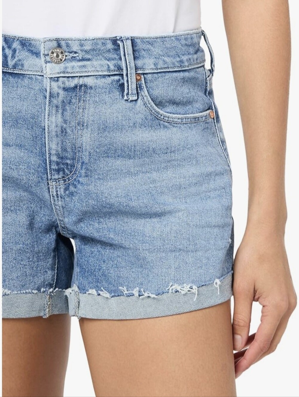 Paige Dylan Roll Cuff Denim Short Light Wash Size 28
